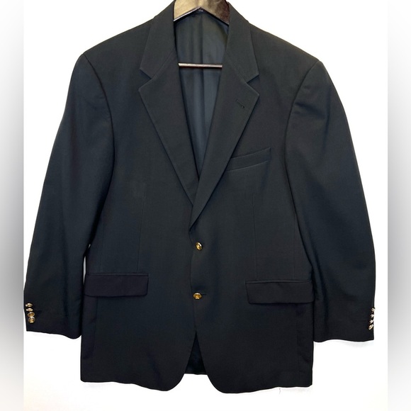 Austin Reed Other - Austin Reed VTG black sport coat blazer size 41R gold crested buttons wool